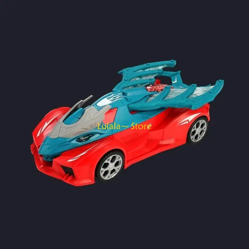 لعبة سيارة الزاحف المجنح Y4QA LED مع ضوء ملون، عجلة عالمية، لعبة مركبة كهربية للأطفال، لعبة تعلم الزحف