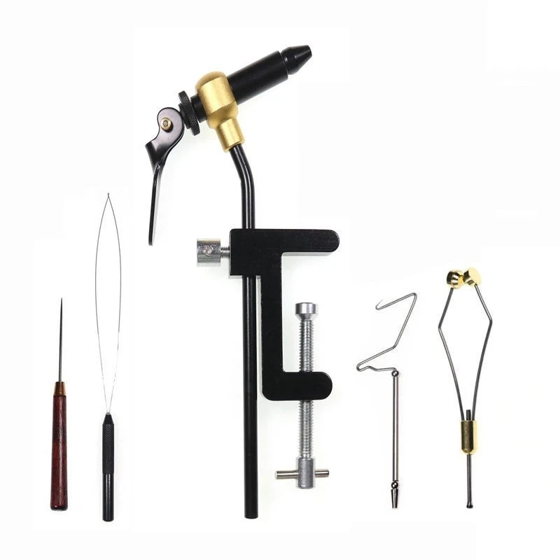 

1 Set Fly Tying Tools Kit Fly Fishing C-Clamp Rotary Vice Tier Fly Fishing Tackle Kit Fly Tying Tools Fishing Tackle Accessories