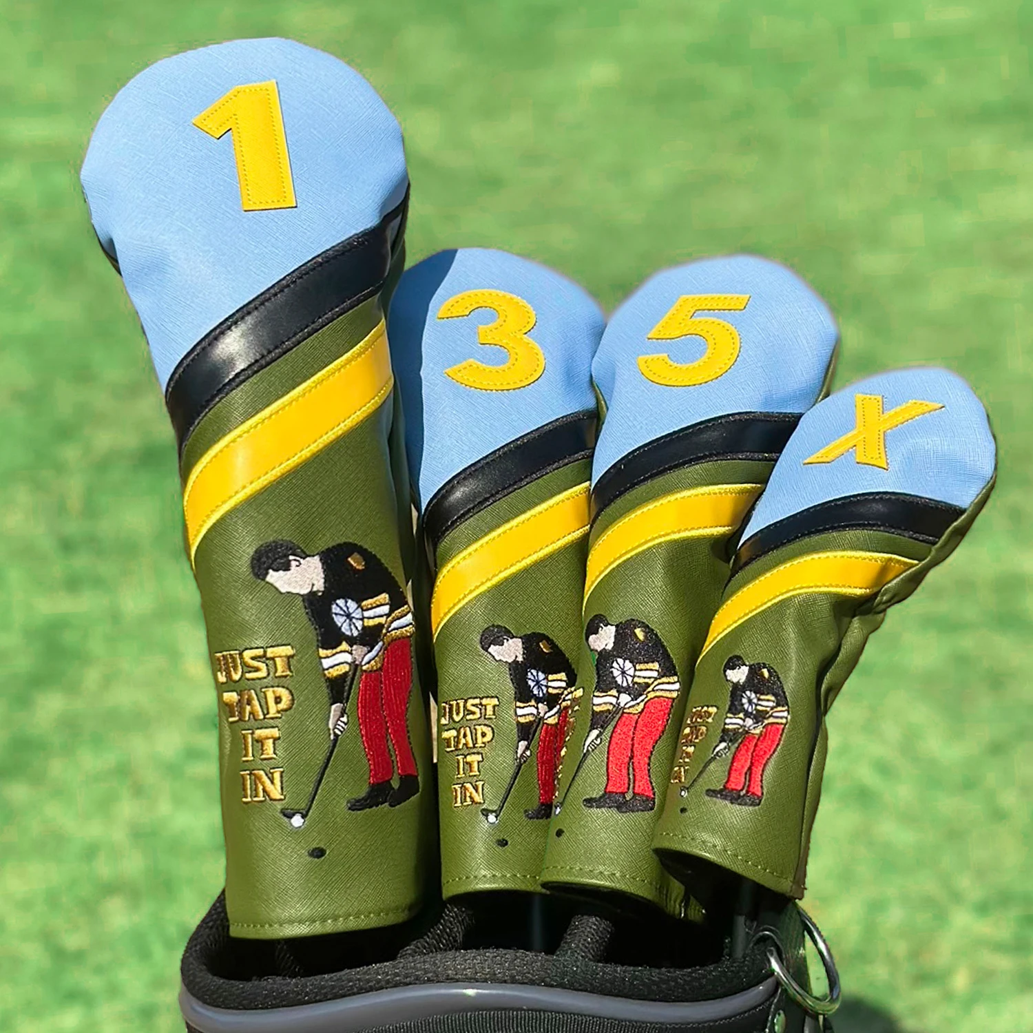 1pc/4pcs Driver/Fairway/Hybrid Headcover - Playing golf alone Golf Club Head Cover, Golf Club Covers & Golf Wood Head Cover