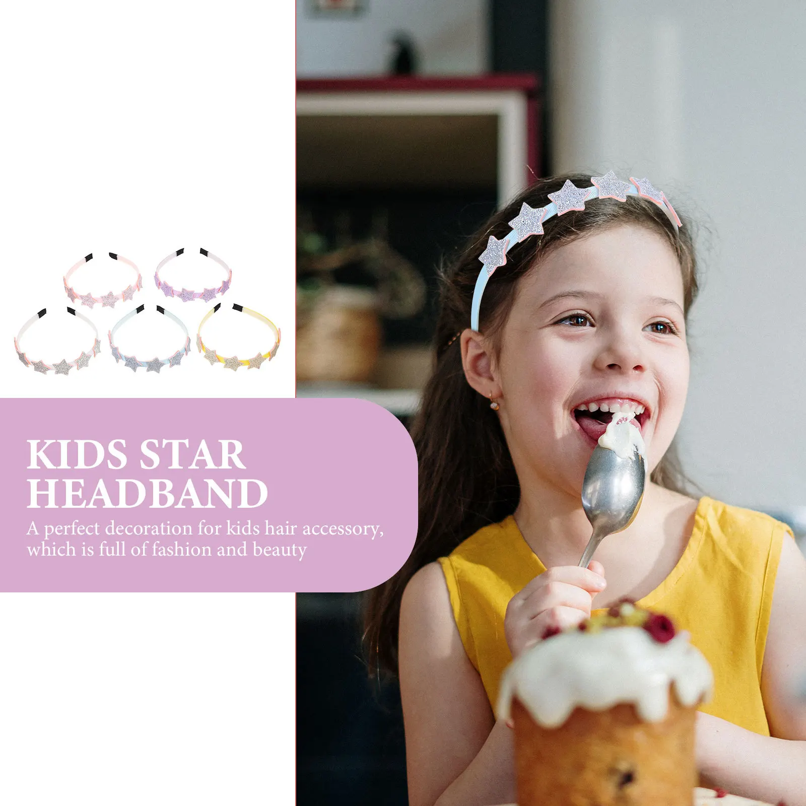 

5 шт., детская повязка на голову в форме звезды, блестящая пудра с блестками, милый шикарный аксессуар для волос, подарок, детская повязка для волос, детская повязка на голову со звездой