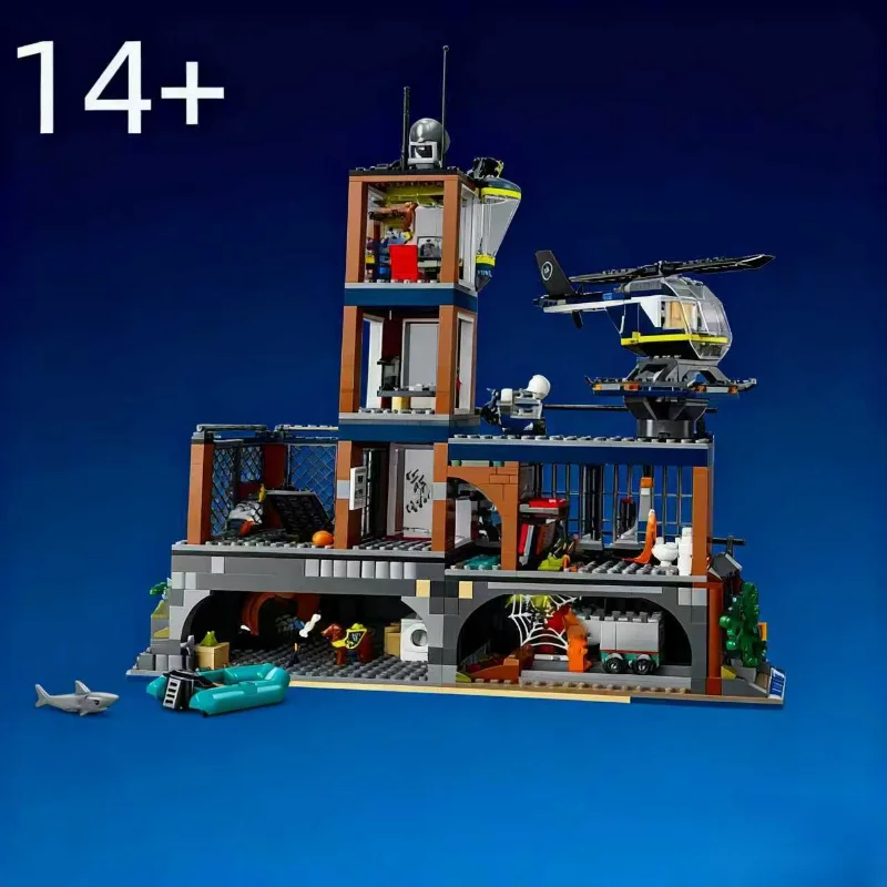 متوفر مدينة تناسب 60419 جزيرة سجن البحر اللبنات نموذج الطوب الشرطة قارب سريع MOC لعبة للأطفال عيد الميلاد هدية عيد ميلاد