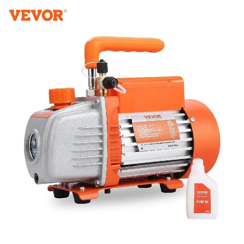 

VEVOR 1&2 Stage Vacuum Pump 3.5/5/7CFM AC120V Air Conditioning Conditioner Vacuum Pump for HVAC Repair Refrigeration Maintenance