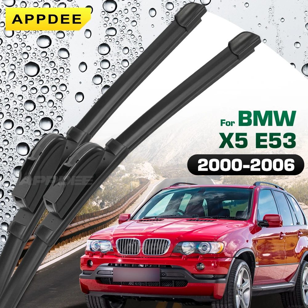 APPDEE Wiper For BMW X5 E53 2000-2006 Silicone & Rubber Front Wiper Blades Windshield Windscreen Window Brushes