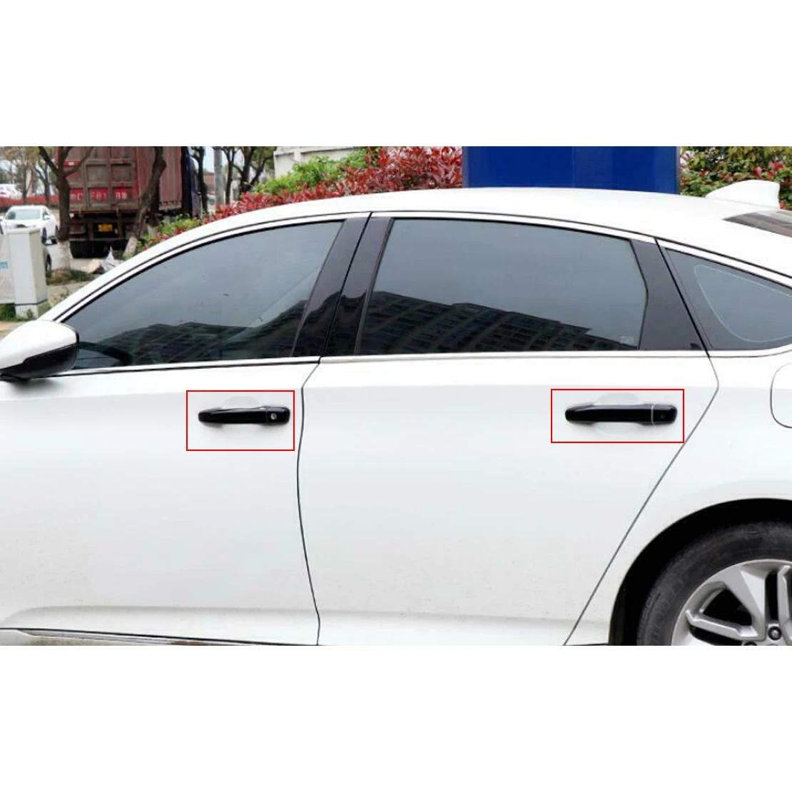 1 Set ABS Car Exterior Outside Side Door Handle Covers Trims Fit For Honda Accord 2018 2019 2020 2021 Black