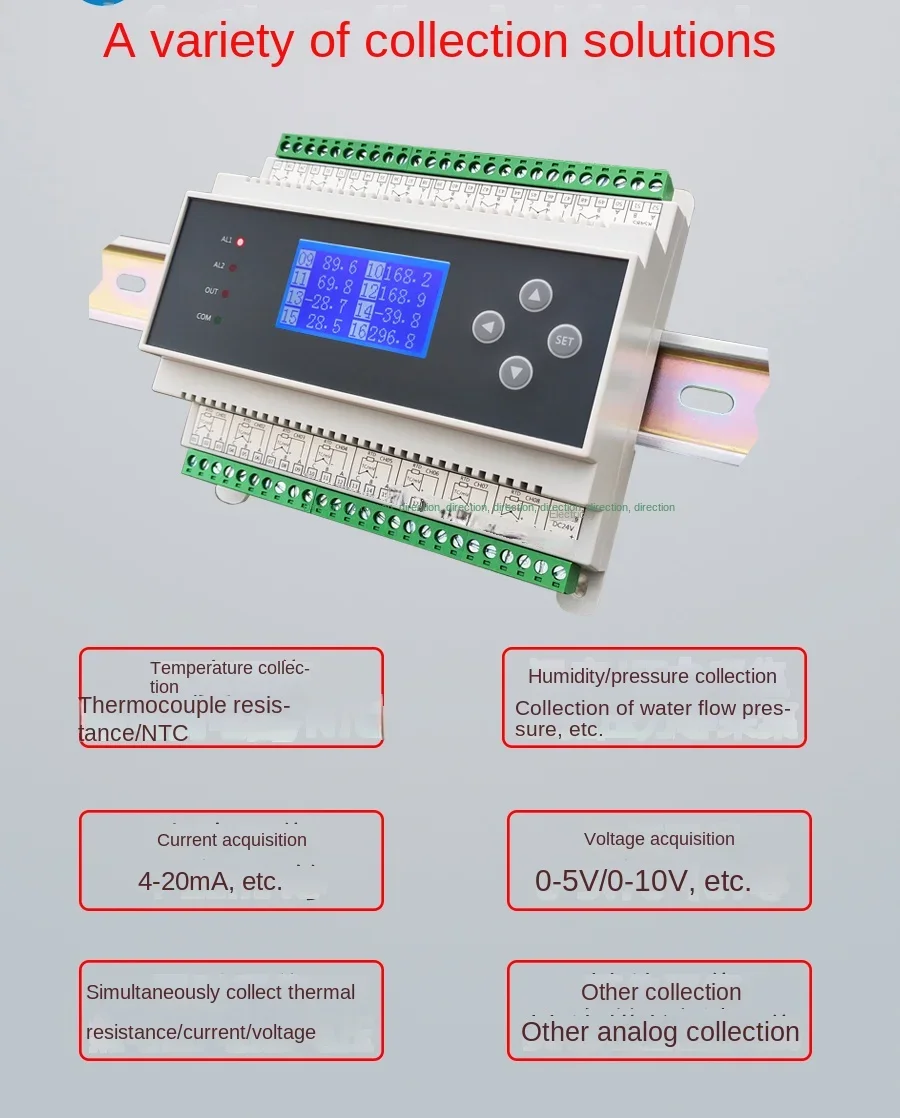 8-32 Channels PT100 Multi-channel Isolated K-type Thermocouple Thermal Resistance Temperature Collector Acquisition Module RS485