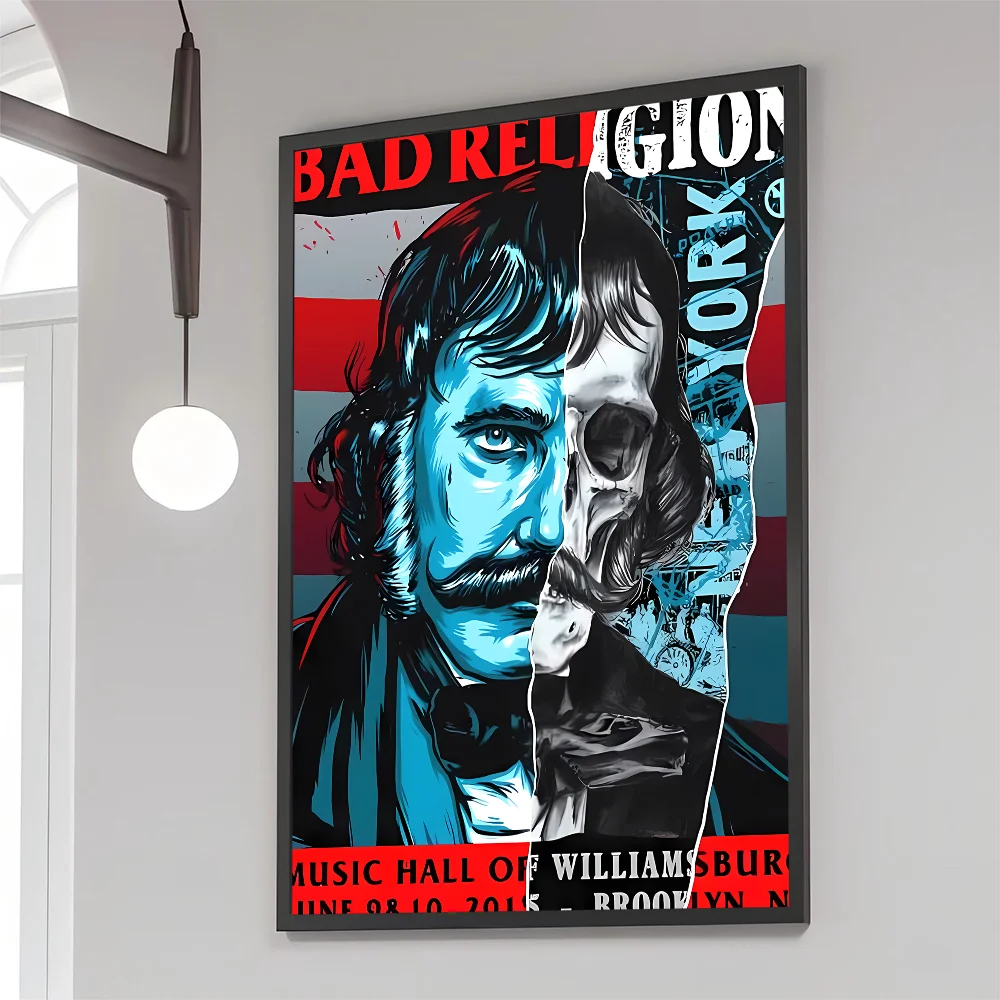 1PC B-Bad R-Religion Poster Movie Sticky Posters Retro Kraft Paper Sticker DIY Room Bar Cafe Aesthetic Art Wall Painting