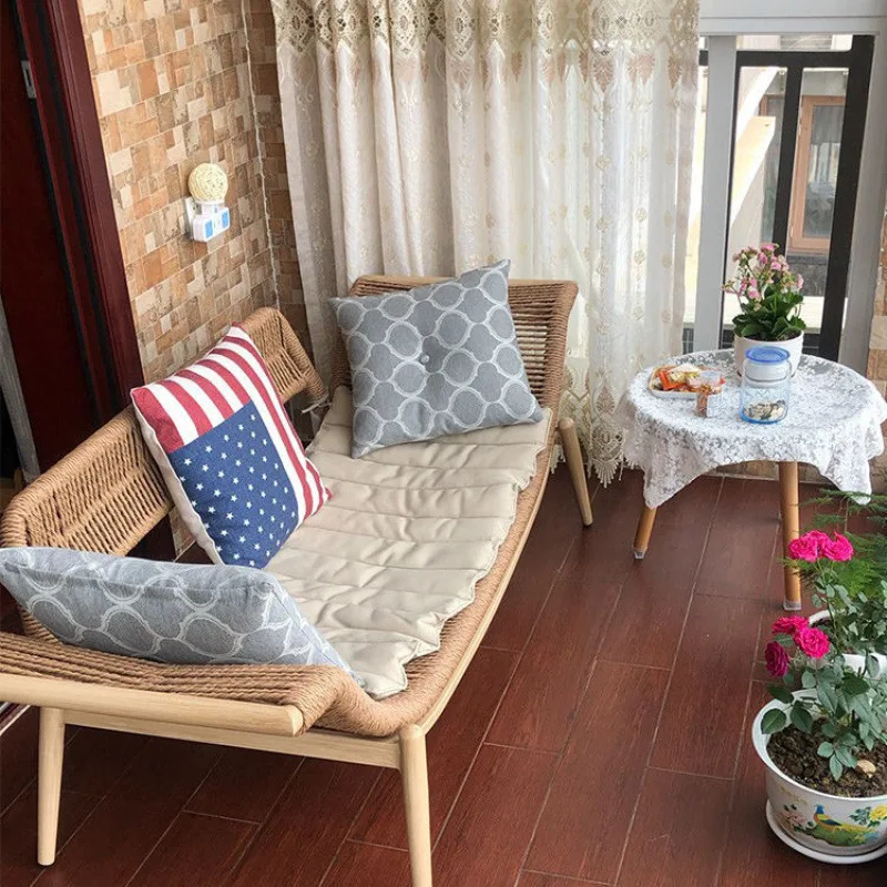 

Новое китайское одноместное кресло-реклайнер из ротанга для отдыха на балконе