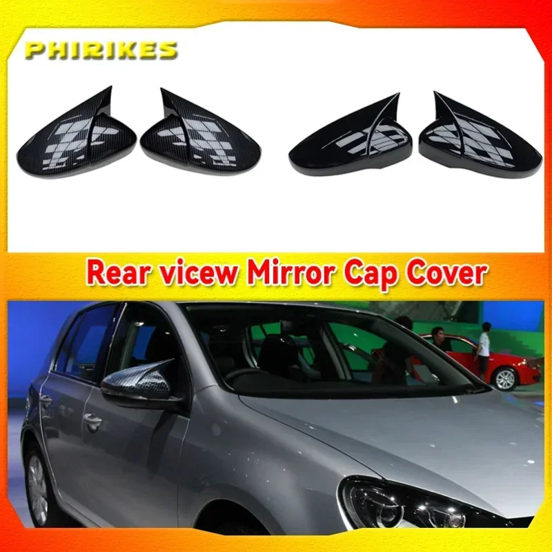 2 pieces For VW Golf MK6 R20 Touran Golf GTI 6 Golf 6 R Wing Mirror Cover Caps (Carbon Effect) for Volkswagen Mirror Cover Caps