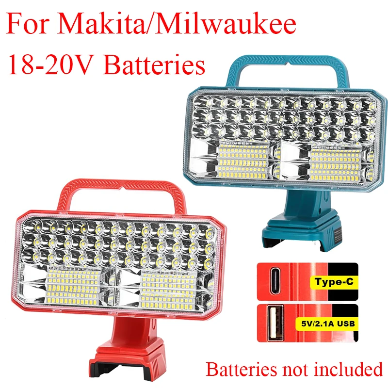 

4200-Lumen LED WorkLight Outdoor Camping Light for Makita/DeWalt/Milwaukee/Bosch/Black&Decker/Craftsman 18-20V Lithium Batteries