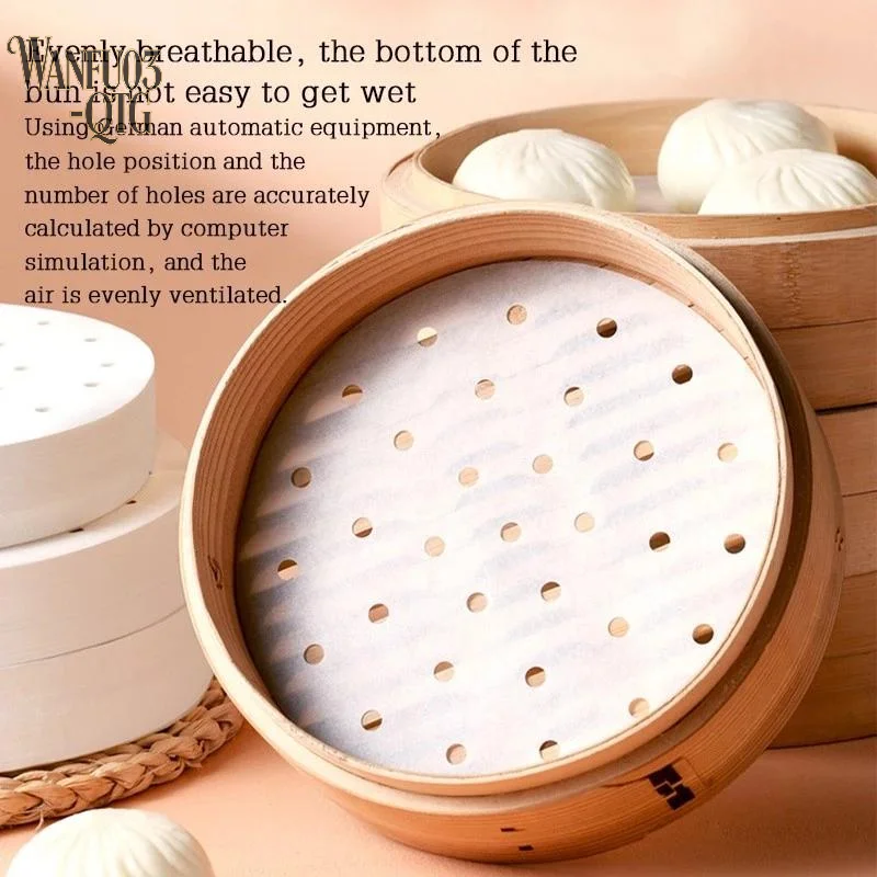Hot Sale 100pcs Steamer Pad Paper Air Fryer Baking Paper Non Stick Silicone Oil Steamer Paper One-Time Use Non-Stick Oil Paper