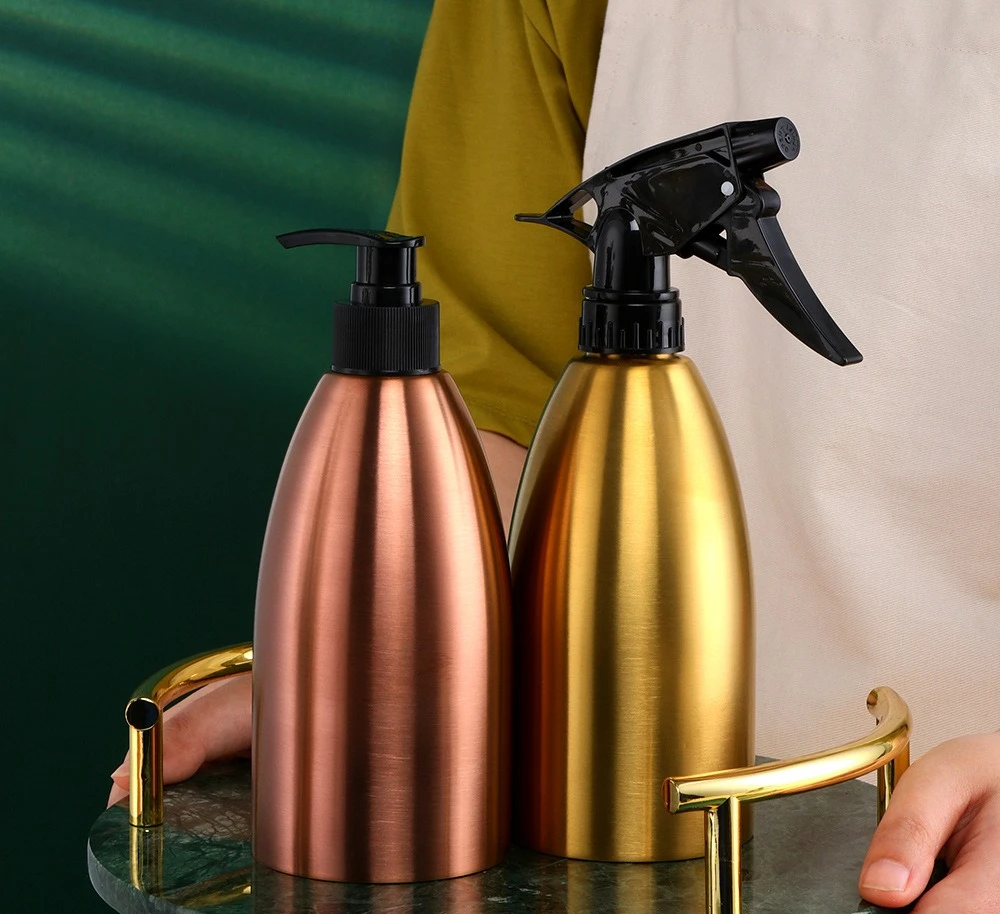 watering can 500ml atomized gardening irrigation tools 304 stainless steel press-type beauty tools lotion bottle 500ml