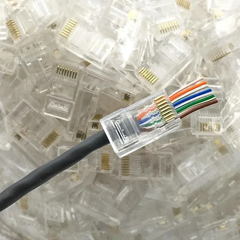 1-50 Stuks CAT6 RJ45 Uiteinden Pass Through Ethernet Kabel Crimp Connectors CAT5E UTP Netwerk Niet-afgeschermde Modulaire Plug voor PC Computer