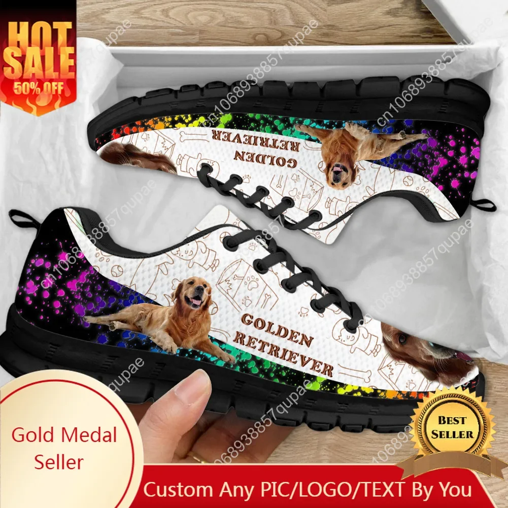 

Golden Retriever Print Sports Shoes Mens Womens Teenager Breathable Sneakers Casual Custom High Quality Couple Shoe