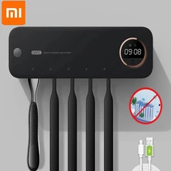 New Xiaomi-Esterilizador UV para cepillo de dientes, soporte para cepillo de dientes recargable, montaje en pared con pantalla LED, accesorios de baño