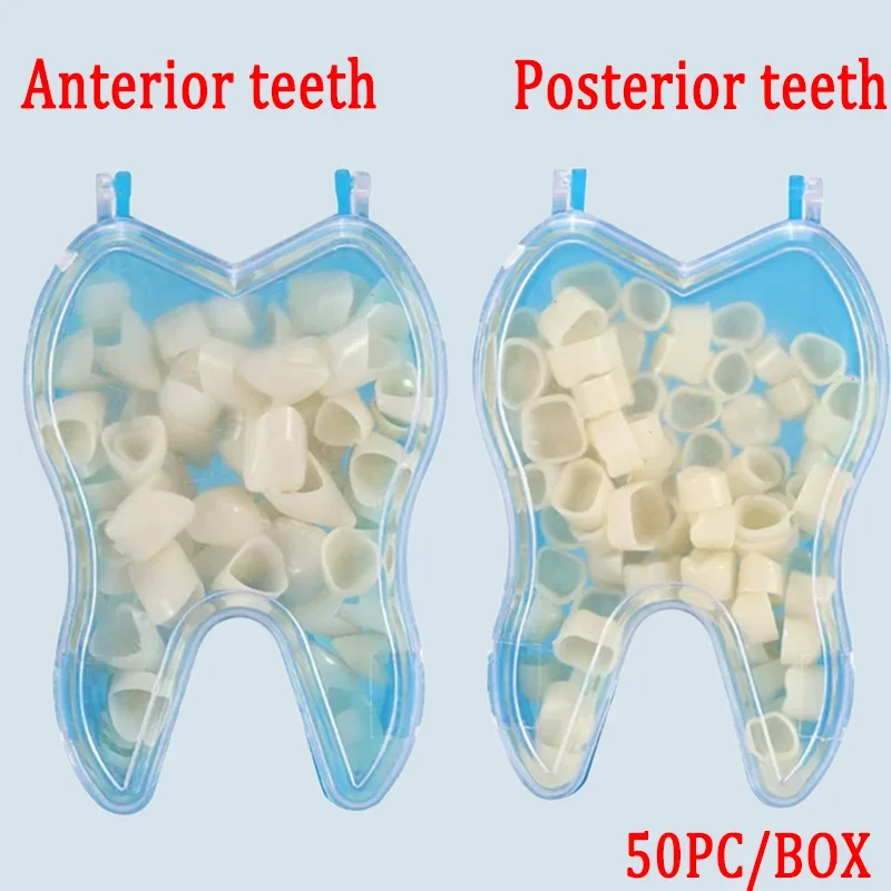 

50Pcs/box Dental Temporary Crowns Posteriors Molar Resin Tooth Teeth Dental Replace Missing Teeth Repair Dentisty Dental Tools