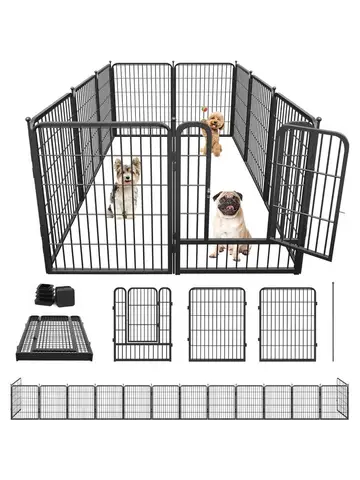 Playpen 32 inch 10 Panels Portable Pet Fence Outdoor for Yard Indoor Dog Pen for Medium/Small Animals, Large Pet Puppy Play