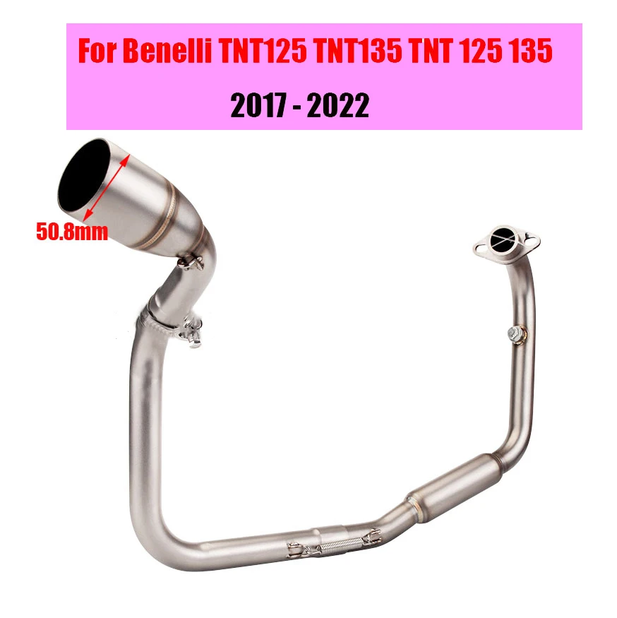 

Motorcycle Exhaust51mm For Benelli TNT125 TNT135 TNT 125 135 2017 - 2022 Slip-On Front Mid Link Pipe Connecting Muffler