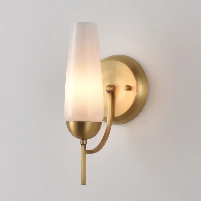 American Electroplating Gold Wrought Iron Living Room Staircase Corridor Bedroom Bedside Double Wall Lamp
