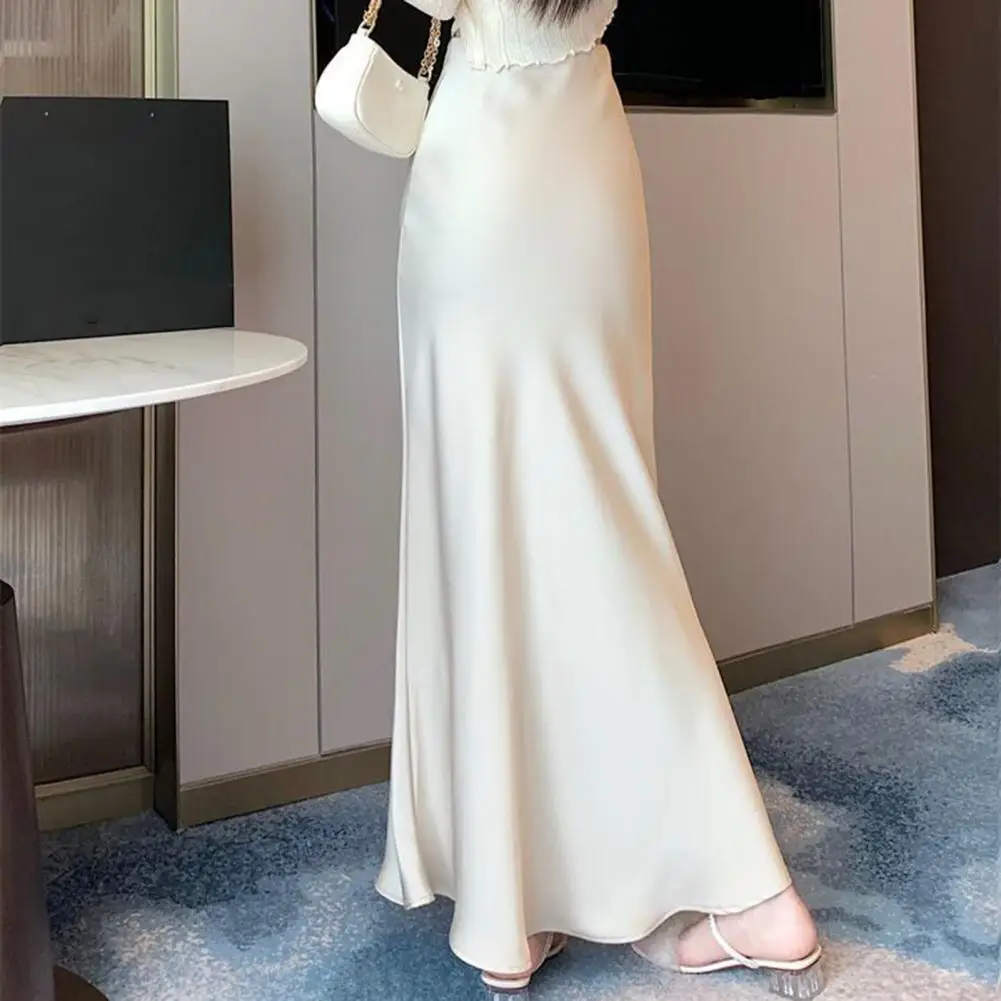 2026 Spring Autumn Women Fishtail Skirt High Waist Hip Wrapped A-Line Long Skirt Solid Color Comfortable Figure-flattering Skirt