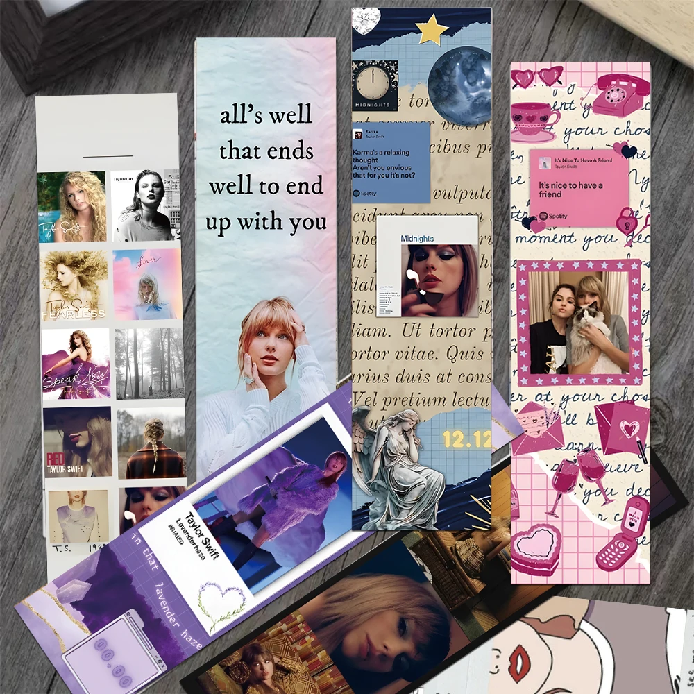 30pcs Taylor Swift Album lyrics Bookmarking Reading Pages Book Tagging Students Use Creative Gift Paper Card Page Tagging