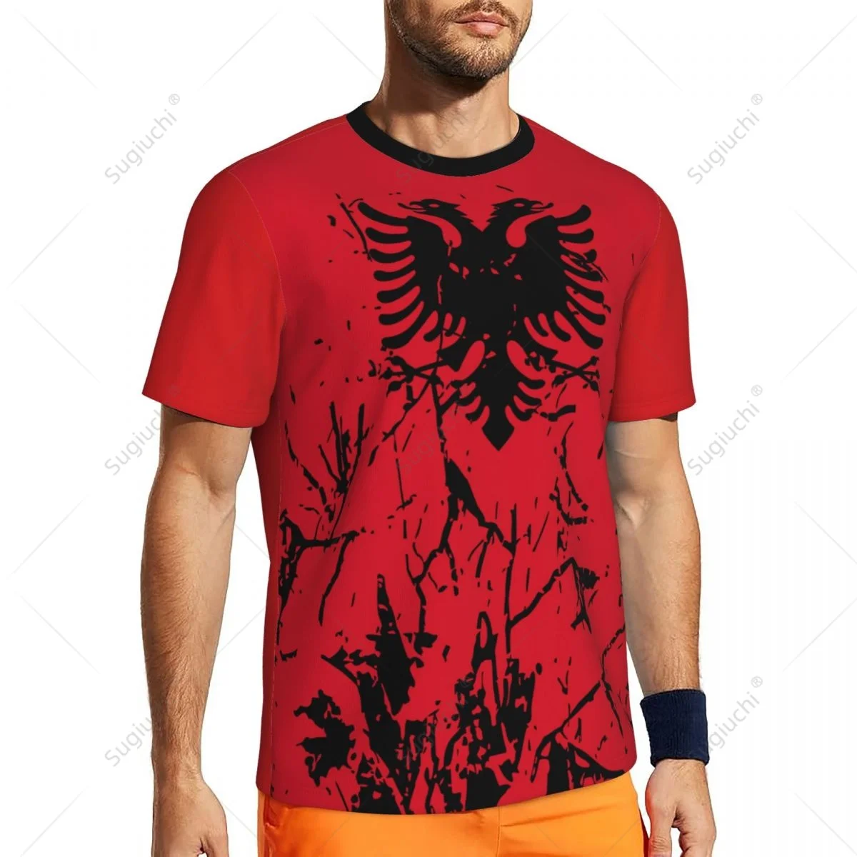 Camiseta deportiva con estampado 3D de la bandera de Albania para hombre, diseño exclusivo, para correr, bicicleta, fútbol, tenis, Fitness, malla para fanáticos