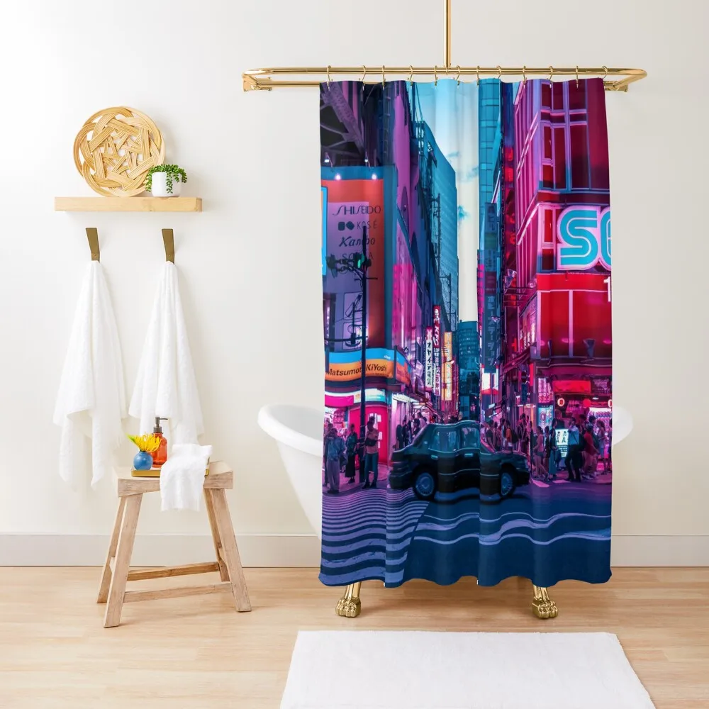 

Evening sights of Akihabara Shower Curtain For Shower Window Anime Bathroom Bathroom Shower Curtain