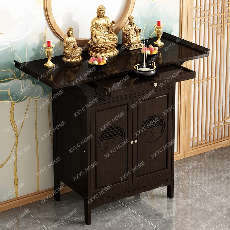 Altar Buddha Shrine Household Incense Burner Table Buddha Shrine New Chinese Style Clothes Closet Bodhisattva God of Wealth