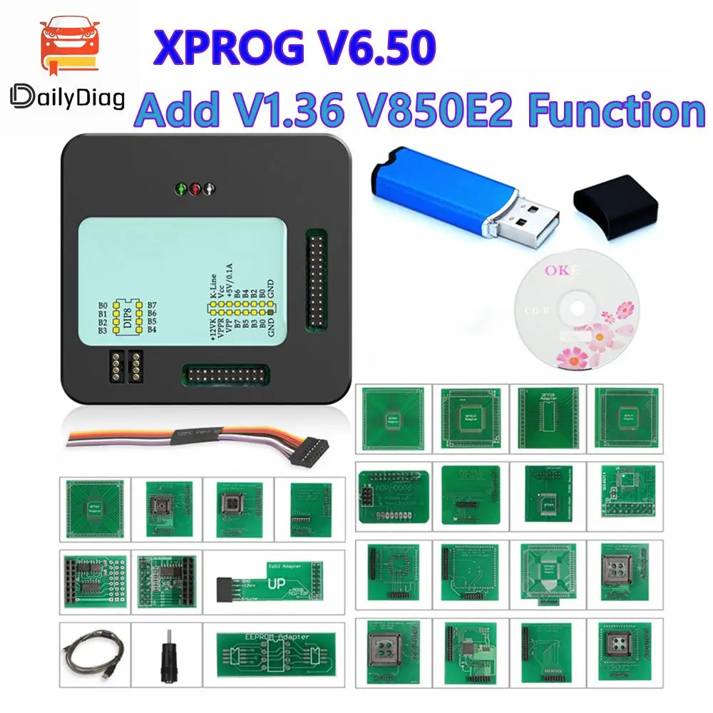 

Newest Version XPROG V6.50 Full Set Add V1.36 V850E2 Function New Authorization Auto ECU Chip Tunning Programmer Tool