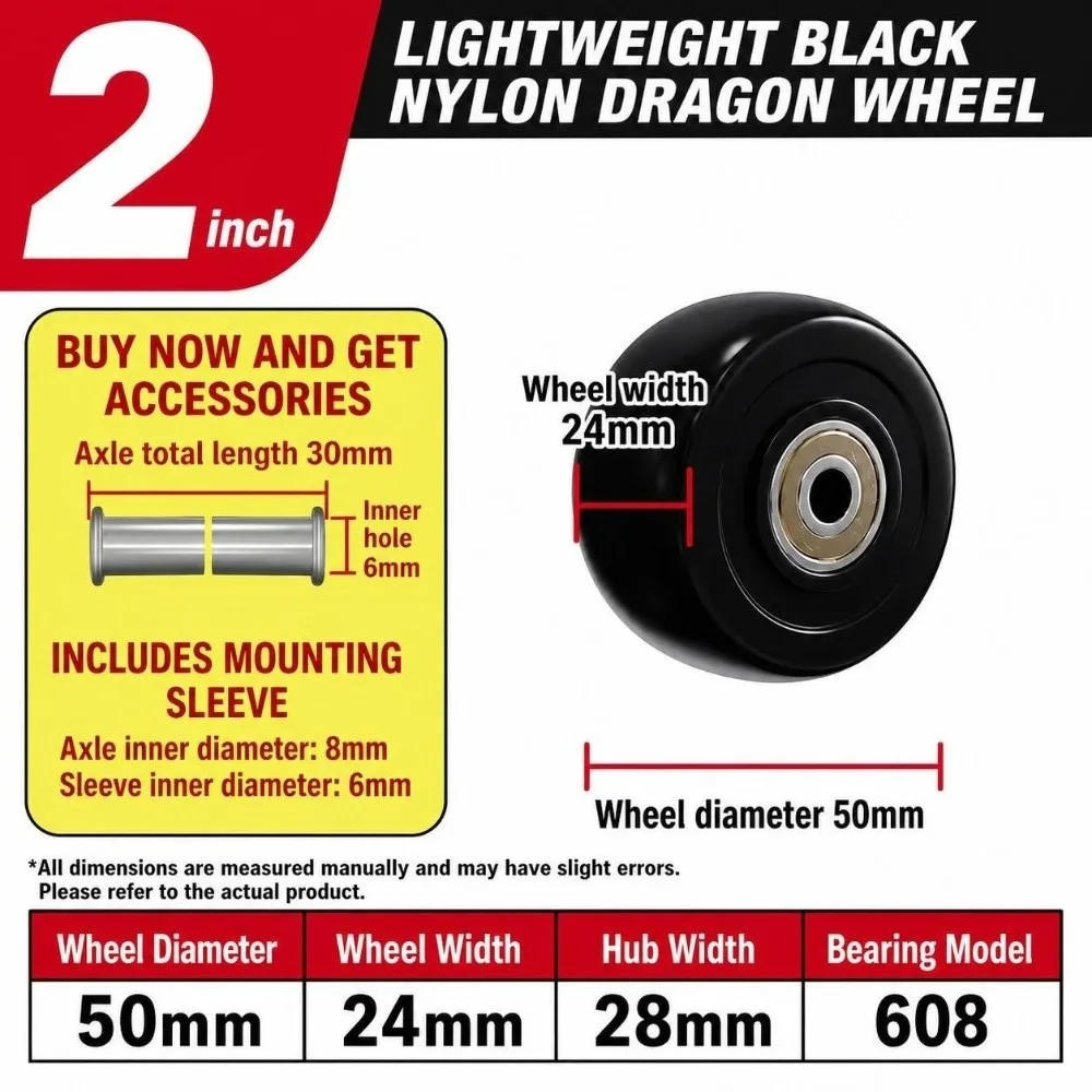 Sturdy 1.5-5 Inch Caster Wheel Nylon Wear Resistance Replacement Wheel High Load Capacity Trolley Wheel For Chair Replacement
