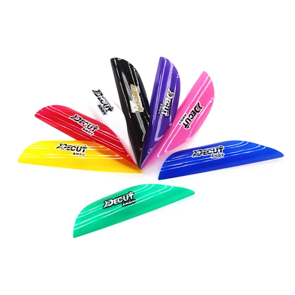 

50 шт. стрельба из лука 1,56 дюйма 1,75 дюйма 2 дюйма прямое крыло вращающиеся лопасти DIY стрела с наклейкой лента спиральные аксессуары для стрел с перьями