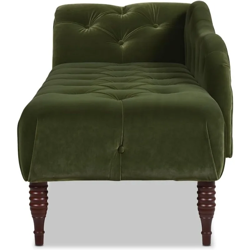 Samuel Tufted Chaise Lounge (Olijfgroen Performance Fluweel)
