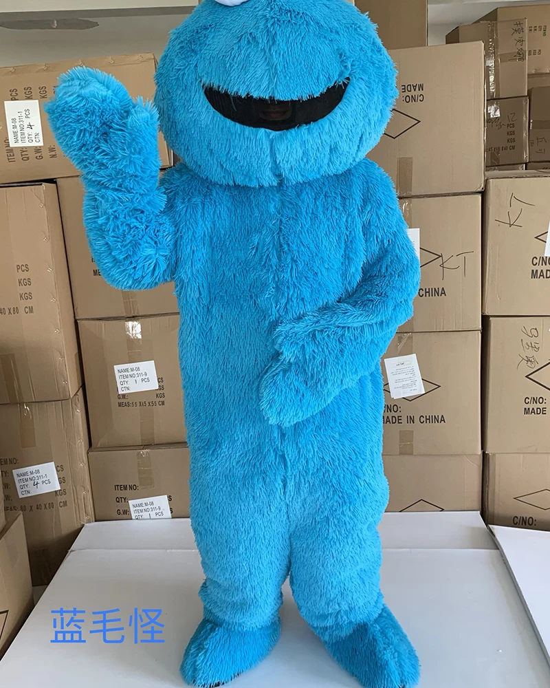 Costume della mascotte del mostro shaggy rosso Cosplay Anime Cartoon Walking Doll Holiday Party Activity Performance Set di carnevale di Halloween