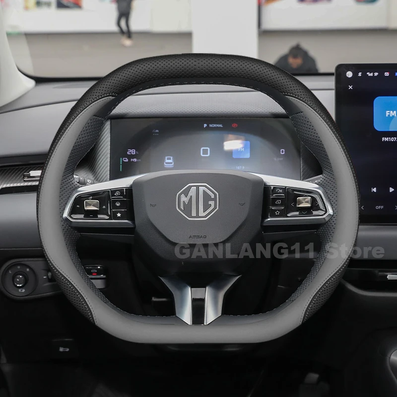 

Leather Car Steering Wheel Cover For NEW MG ES5 MG7 2025 2026 Ultra Thin Non-slip Auto Steering Wheel MG ES5 Accessories 2025