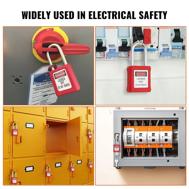 ชุดล็อคแท็กเอาท์ PORK-Lockout,กุญแจล็อคความปลอดภัย 10 ชิ้น,ล็อคแท็กออกกุญแจความปลอดภัยสําหรับแท็กเอาท์ไฟฟ้า