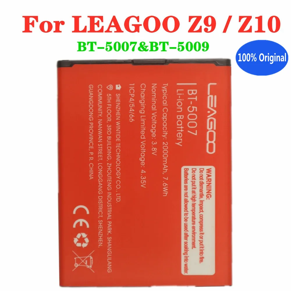 

100% Original LEAGOO 2000mAh BT5007 BT5009 Phone Battery For LEAGOO Z9 Z10 BT-5007&BT-5009 Replacement Batteries Batteria