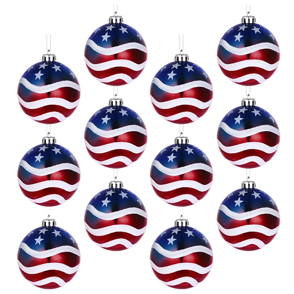 Independence Day Decoration American Flag Ornament Tree Hanging Decorations Lob Ball USA Patriotic Balls Plastic Party Supplies