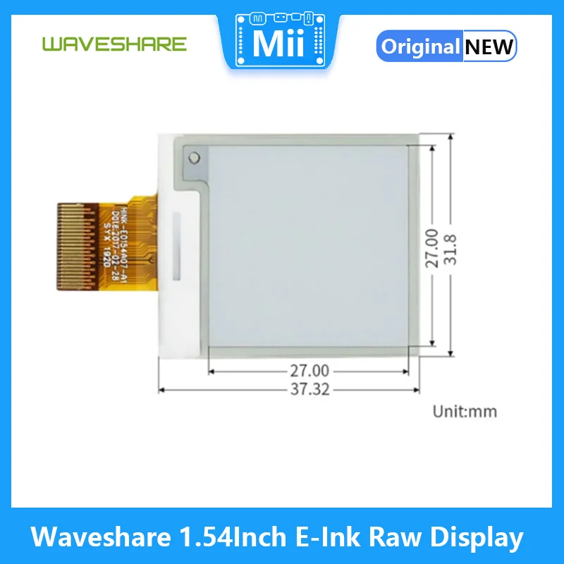 Waveshare 1.54/2.13/2.7/2.9/7.5/7.8/9.7/10.1 Inch E-Ink Raw Display 200x200 Pixels e-Paper Bare Screen