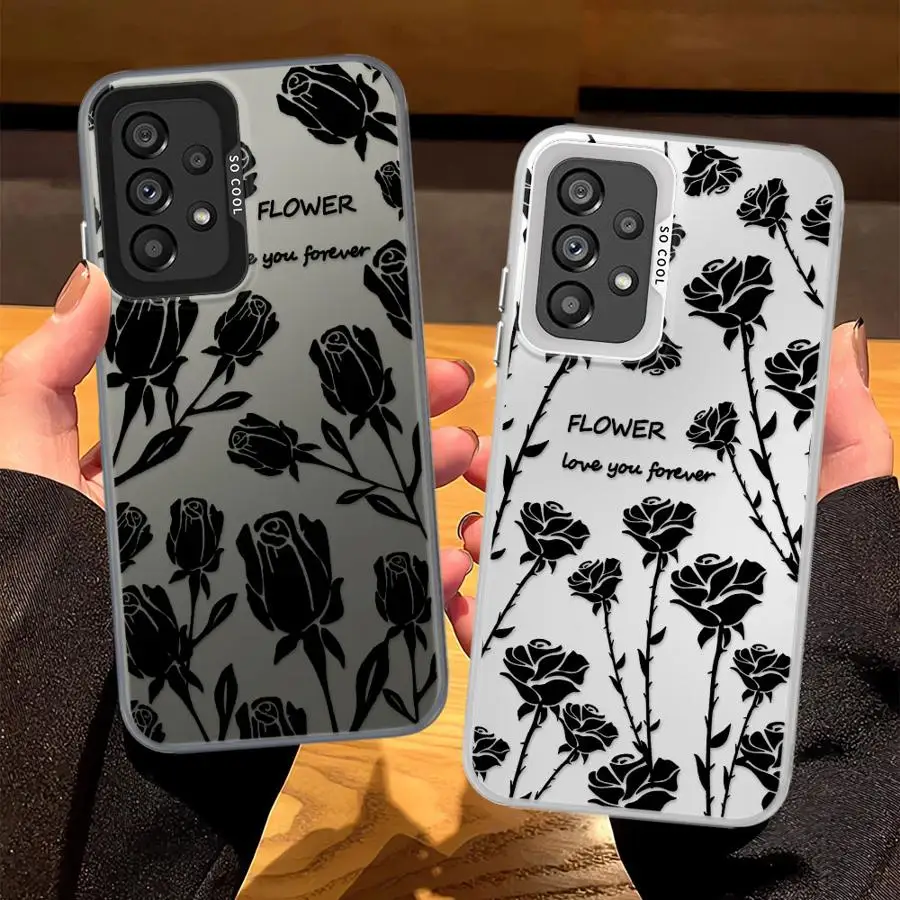 Hülle für Samsung Galaxy A12 A23 A71 A32 A36 A72 A13 A16 A34 A14 A56 A17 A52 A25 A73 A54 Handyhülle Lover You Blumen Rose