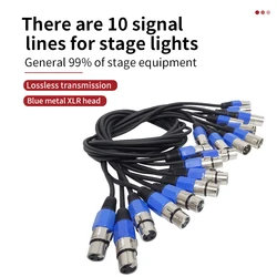10 sztuk/partia 3-pinowy kabel DMX sceniczny DMX linka łącząca LED PAR światło sceniczne kabel Dmx sprzęt dla DJ-ów