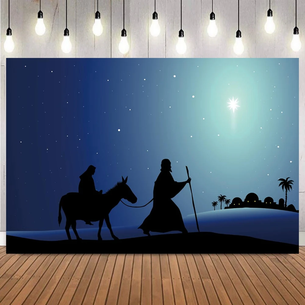 Nativity Scene Backdrops Jesus Birth Angel Barn Christian Christmas Backdrop Christianity Cross Bible Photography Background