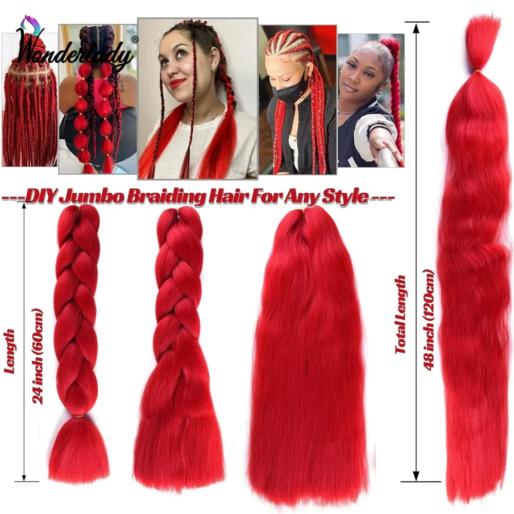 WonderLady 24 Inches 100g Jumbo Braids Synthetic Braiding Hair Extensions Ombre Braiding Hair For Women 275 Colors DIY Hairstyle