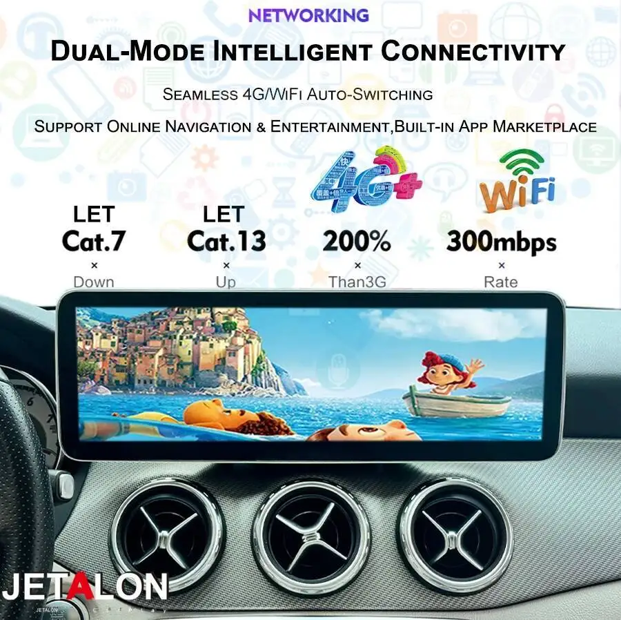 Autoradio Android14 da 14,9 pollici Carplay per Benz Classe C 2015-2018 Unità principale di navigazione GPS Lettore video multimediale touch screen