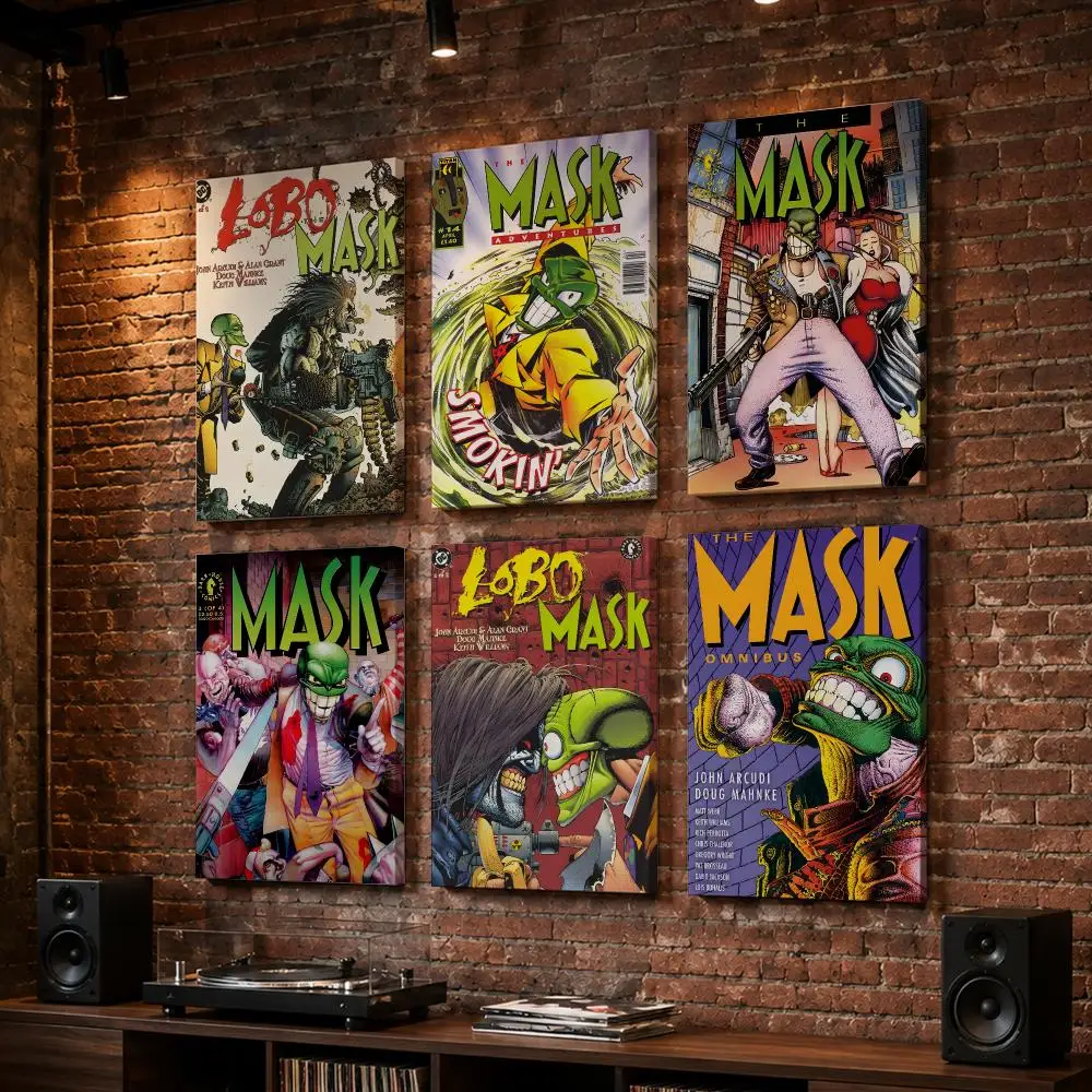 Classic Hero Comic The M-Mask Framed Wall Painting Wood Canvas Poster For Living Room Bedroom Hallway Office Home Decor Gift