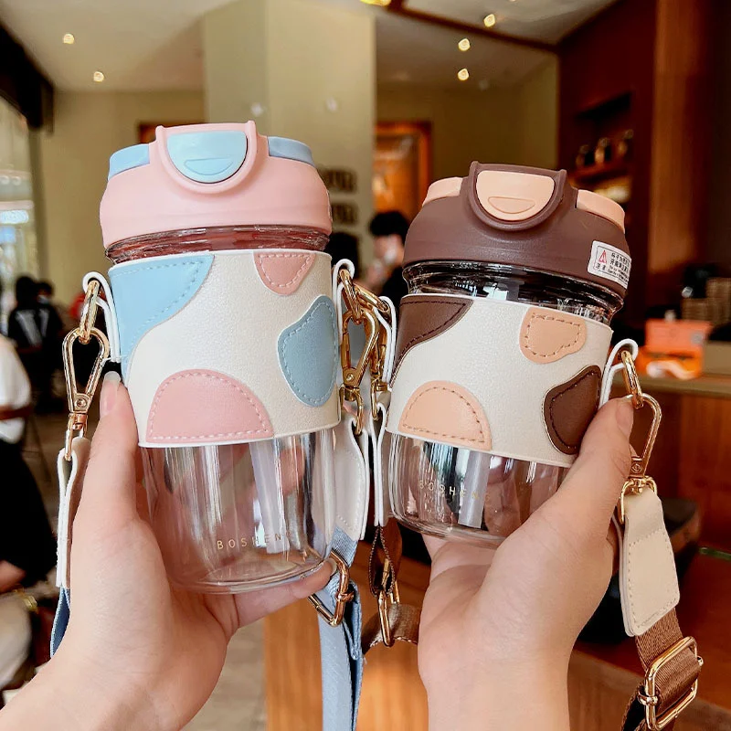 Wanghong Xiaoxiangfeng Summer High Beauty Women's New Plastic Cup Cute Girl INS Wind Double Drink Coffee Cup