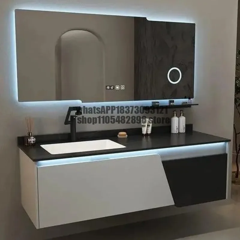 

Smart bathroom cabinet rock slab ceramic seamless integrated basin simple bathroom cabinet washbasin washbasin sink