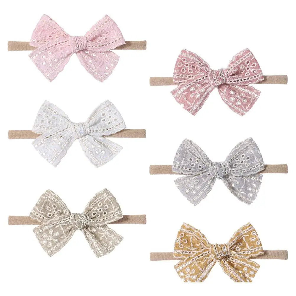 

6 Pcs Baby Headbands Silk Tiny Bows for Girls Newborn Infants Elastic No Hair Accessories Birthday Gifts