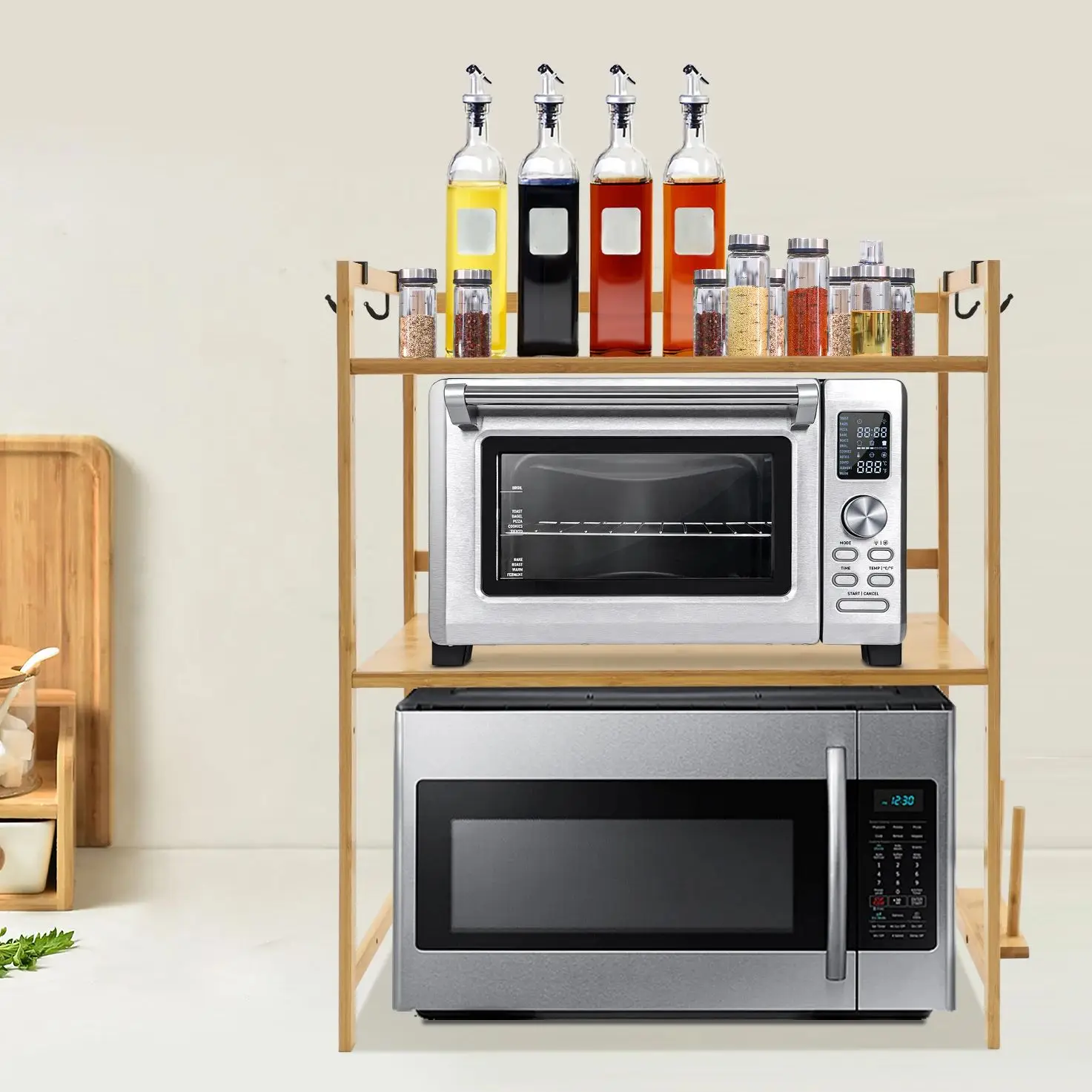 

Household Countertop Oven Rack Kitchen Fashionable Chopping Board Rack Electric Rice Cooker Storage 2/3 Floors Furniture Rack