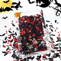 10 g/bag Black Red Resin Sequins Dark Epoxy Resin Filling Bat Cross Love Heart Mixed Halloween DIY Filler For Resin Shaker Molds