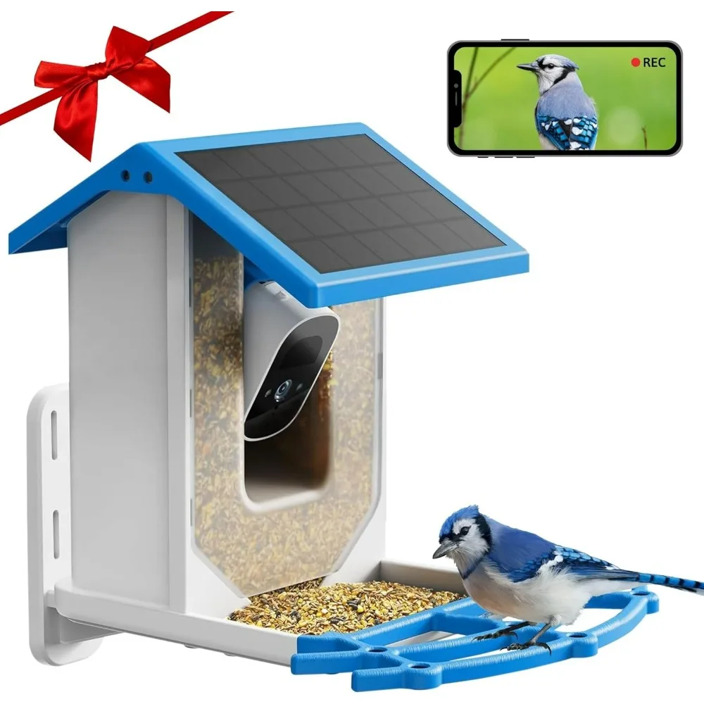 Smart Bird Feeder with Camera HD Solar Powered Bird Feeder with Camera Night Vision Camera with Motion Detection  WiFi Bird Cam