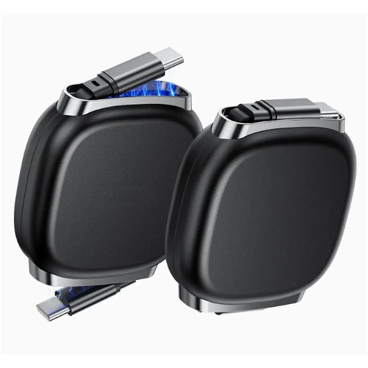 DT75BG 2 Pcs 240W USB C to USB C Retractable Cable, Suitable for Galaxy S25/2024, Fast Charging for Laptops, Black
